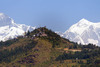 Blick auf Sarangkot und den Himalaya auf dem Weg ...