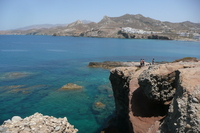Naxos Blick von Portara zum Stadtteil Grotta/Naxo...