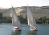 Assuan Felluken auf dem Nil