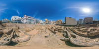 Ausgrabungsgelände in Agios Nikolaos, Kreta Reste ...
