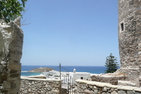 Naxos Blick zum Portara vom Castell in der Altstad...