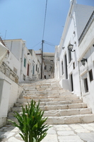 Naxos Treppe im Bergdorf Apiranthos mit seinen Mar...