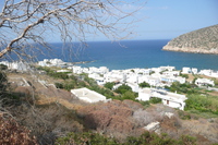 Naxos Blick auf Apollonas in Norden der Insel