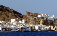 Blick auf den Ort Mandraki, Vulkaninsel Nisyros