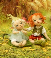 Nadel gefilzte Elfen Puppen  Elfen Baby Brea, 21 c...
