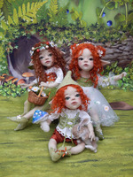 Nadel gefilzte Elfen Puppen  Drei rothaarige Elfen...