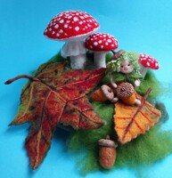 Nadel gefilzte Elfen Puppen  Der Herbst mit all se...