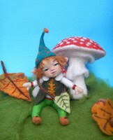 Nadel gefilzte Elfen Puppen  Wichtel Pirmin, 16 cm...