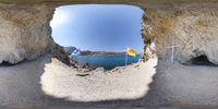 Aussichtspunkt mit Höhle am Stegna Beach, Rhodos