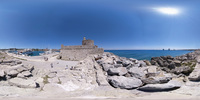 Festung Agios Nikolaos am Mandraki-Hafen aus dem ...