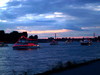 Düsseldorf Rhein in der blauen Stunde