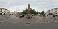 Deinhardplatz mit Clemensbrunnen, Obelisk und Stad...
