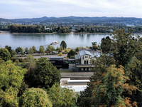 Aussicht vom Arp-Museum zum Rhein, Rolandseck nach...