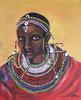 Massai Frau Acryl auf Leinwand, 50x60 cm Monika ...
