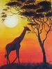 Giraffe_Sunset Acryl auf Leinwand, 50x70 cm Moni...