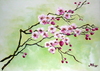 Kirschblüten Acryl auf Keilrahmen, 50 x 70 cm Moni...
