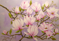 Magnolien - Frühlings-Sehnsucht Acryl auf Leinwand...