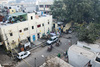 Blick aus dem Fenster vom Hotel Ajanta, Delhi