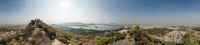 Rundblick über Udaipur zwischen oberer Seilbahnst...