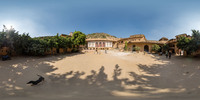 Vor dem Kuchaman Fort Die Burg oben auf dem Berg ...