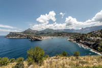 Blick auf Port de Soller von der Straße zum Cap Gr...