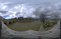 Pont-Neuf am westlichen Ende der Île de la Cité is...