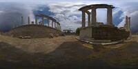 Der Tempel des Trajan (98-117) in Pergamon auf de...