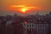 Sonnenuntergang in Bonn mit Blick auf die Turmspit...