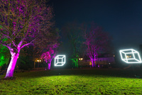Grünfläche Bunker Bonn leuchtet 2017