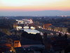 Florenz Abendstimmung über dem Arno Blick vom Hüg...