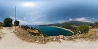 Parga Burg oben - Aussicht auf den Valtos Strand