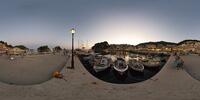 Hafen in Parga am Abend