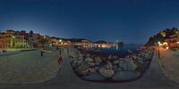 Parga Hafenpromenade Ende am Abend