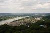 Blick vom Nordturm über den Rhein nach Bonn Schlo...
