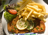 Schnitzel im Cafe-Restaurant Marienburg Der Salat...